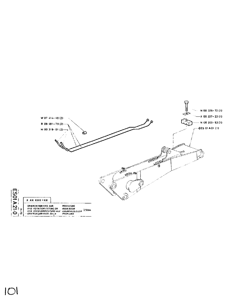 Схема запчастей Case SC150 - (101) - HYD. ROTATION FITTING ON, MAIN BOOM 