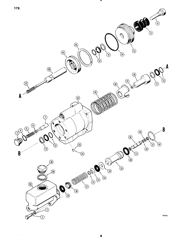Схема запчастей Case W11 - (178) - L79629 BRAKE ACTUATOR, MODELS WITH FRONT WHEEL BRAKES ONLY (07) - BRAKES