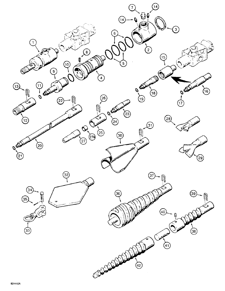 Схема запчастей Case TF300 - (9-82) - HYDRA-BORER COUPLER AND BORING ATTACHMENTS (09) - CHASSIS/ATTACHMENTS