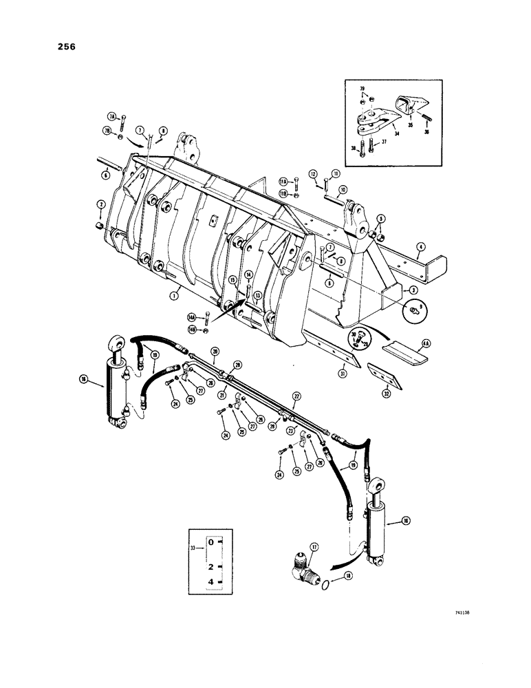 Схема запчастей Case W24B - (256) - 4-IN-1 BUCKET (09) - CHASSIS
