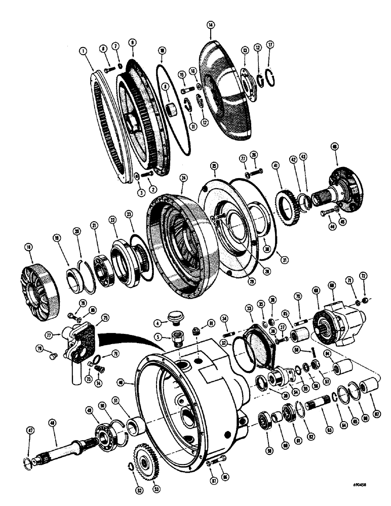 Схема запчастей Case W10E - (176) - TORQUE CONVERTER (06) - POWER TRAIN