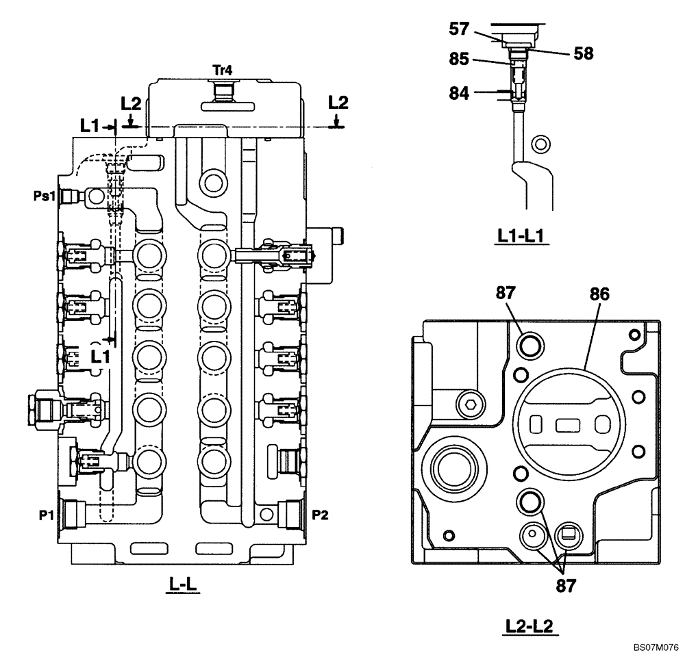 Схема запчастей Case CX135SR - (08-20) - KMJ10660 VALVE ASSY, CONTROL - MODELS WITHOUT DOZER BLADE (08) - HYDRAULICS