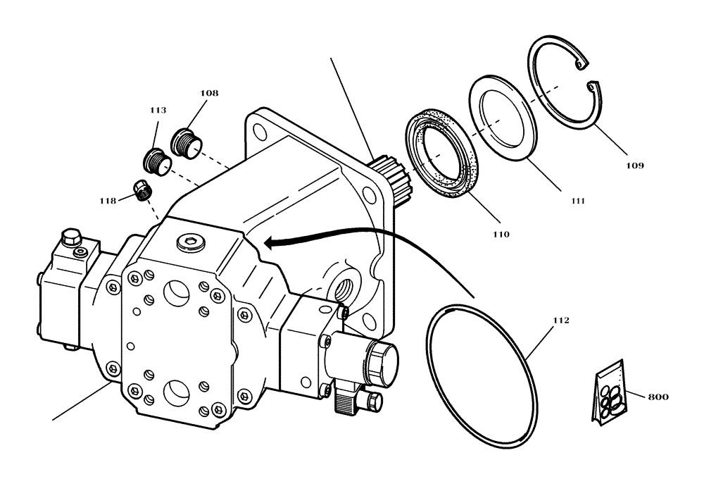 Схема запчастей Case 321D - (22.120[2987080000]) - AXIAL PISTON MOTOR INSTALLATION STANDARD (35) - HYDRAULIC SYSTEMS