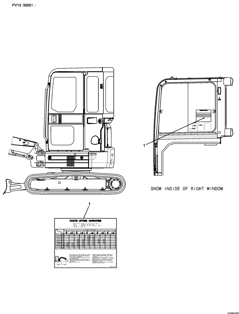 Схема запчастей Case CX27B PV13 - (06-024[00]) - NAME PLATE INSTALL (LIFTING CAPACITES) NAME-PLATE