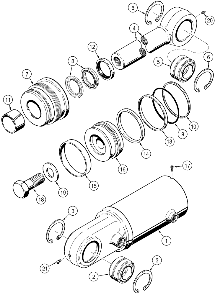 Схема запчастей Case 1150H - (08-13) - CYLINDER ASSY - TILT (08) - HYDRAULICS