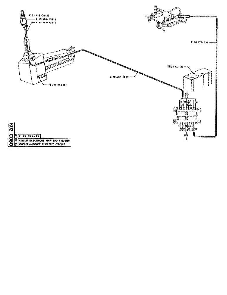 Схема запчастей Case 90BCL - (338) - IMPACT HAMMER ELECTRIC CIRCUIT (06) - ELECTRICAL SYSTEMS