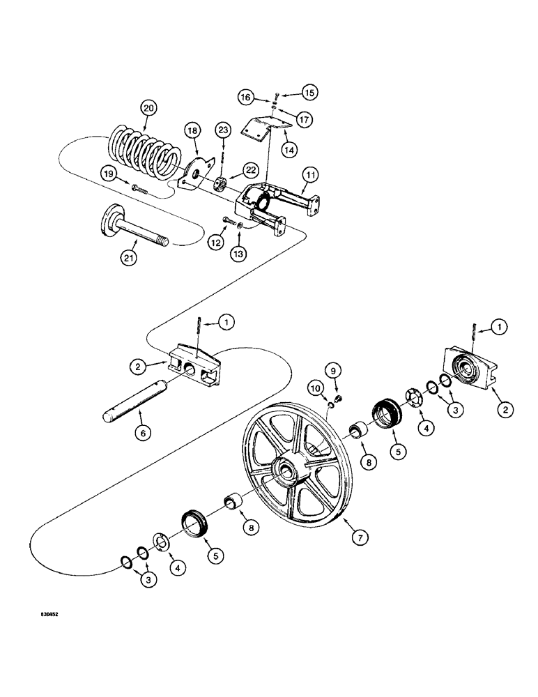 Схема запчастей Case 1187 - (110) - TRACK ADJUSTER AND IDLER (04) - UNDERCARRIAGE