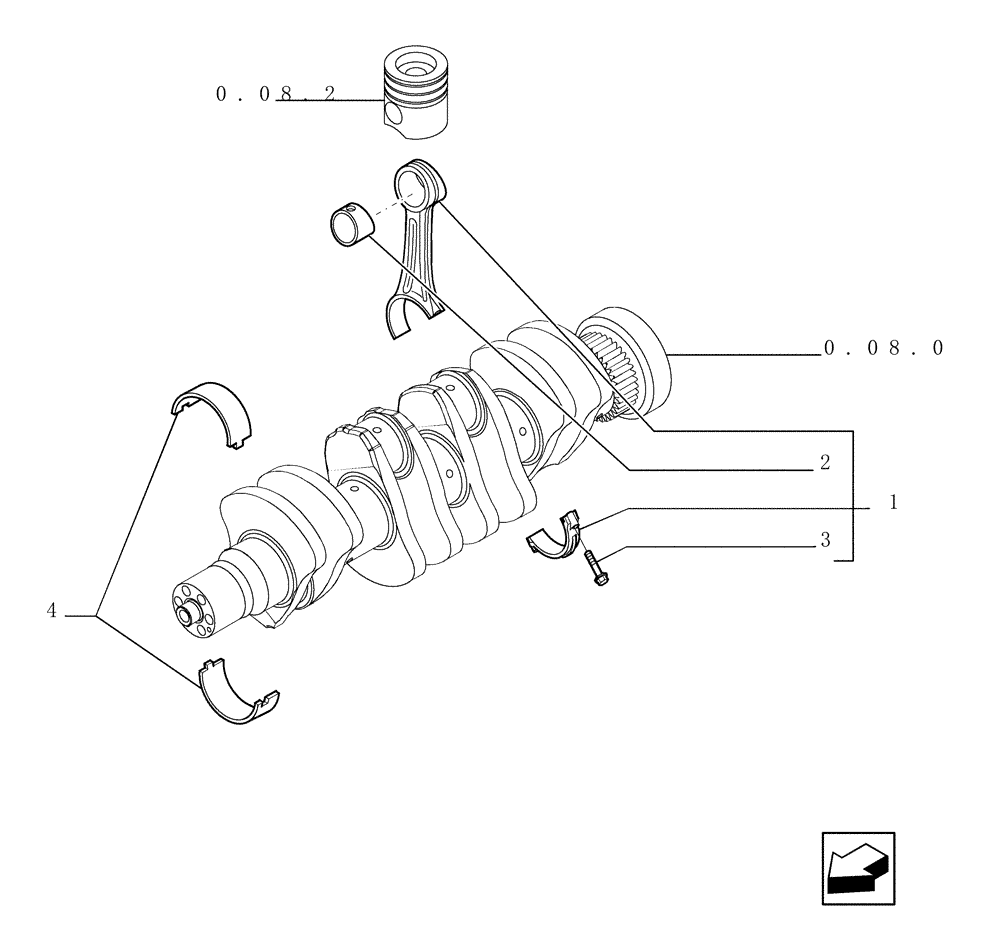 Схема запчастей Case TX742 - (0.08.1[01]) - CONNECTING ROD (10) - ENGINE