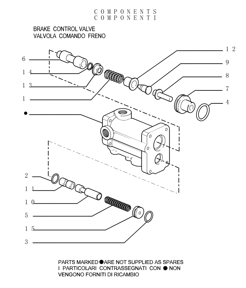 Схема запчастей Case 1850K - (2.304[03]) - BRAKE CONTROLS - COMPONENTS (04) - UNDERCARRIAGE