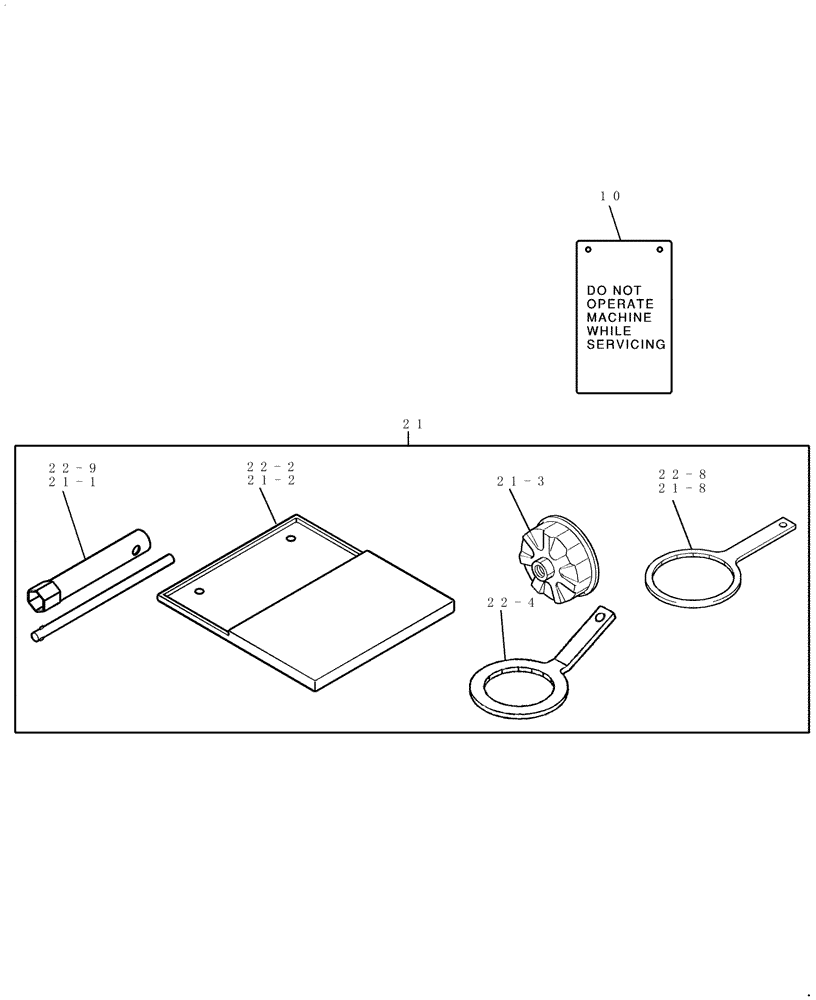 Схема запчастей Case CX27B - (676-18[1]) - TOOLS KIT (88) - ACCESSORIES