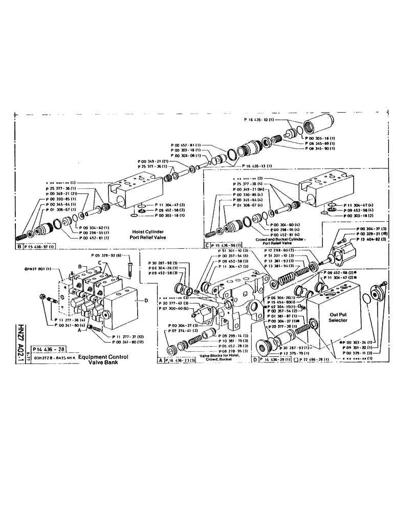 Схема запчастей Case 160CL - (63) - EQUIPMENT CONTROL VALVE BANK (07) - HYDRAULIC SYSTEM