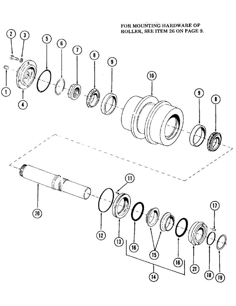 Схема запчастей Case 120 - (017) - UPPER TRACK ROLLER (48) - TRACKS & TRACK SUSPENSION