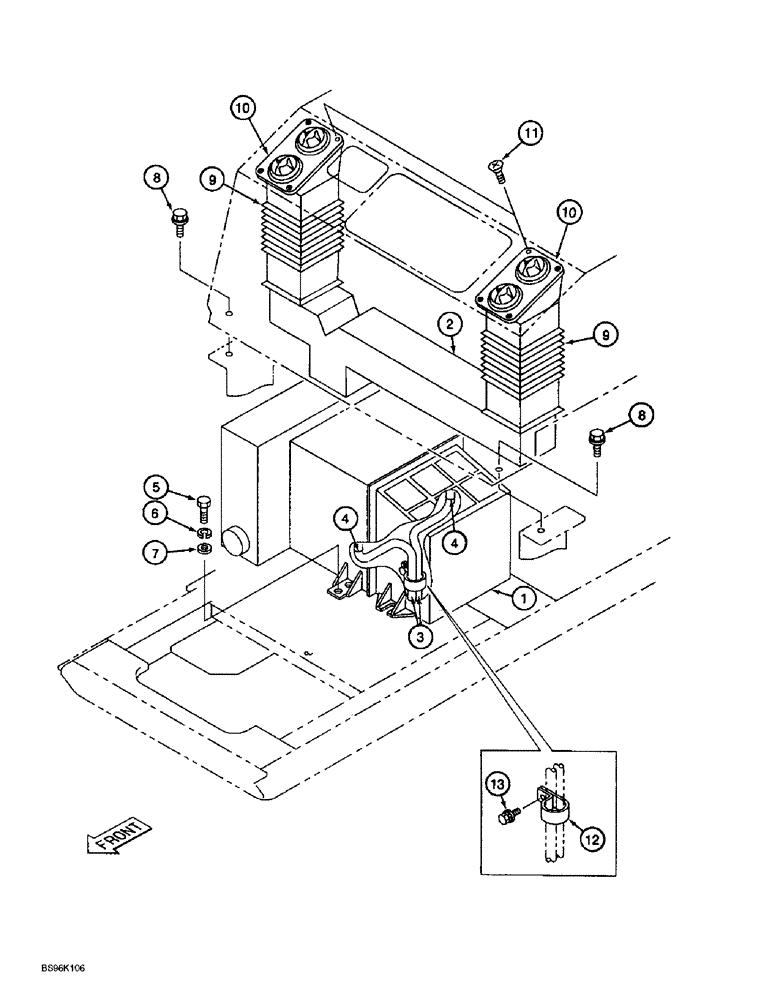 Схема запчастей Case 9045B - (9-070) - CAB AIR CONDITIONER (09) - CHASSIS