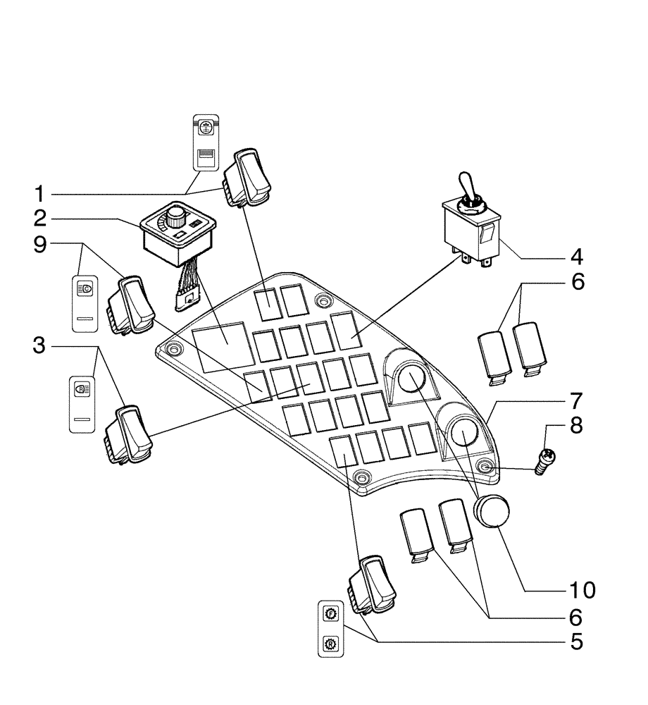Схема запчастей Case 865B AWD - (04-24[01]) - INSTRUMENT PANEL, STD - (DIRECT DRIVE) (04) - ELECTRICAL SYSTEMS