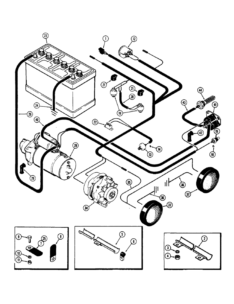 Схема запчастей Case 580B - (084) - ELECTRICAL EQUIPMENT AND WIRING, (188) DIESEL ENGINE, MANIFOLD HEATER (IF EQUIPPED) (04) - ELECTRICAL SYSTEMS