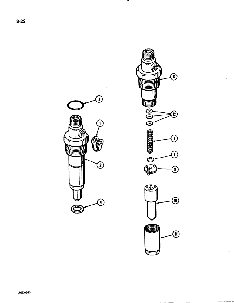 Схема запчастей Case 455C - (3-22) - FUEL INJECTION NOZZLE, 4-390 ENGINE (03) - FUEL SYSTEM