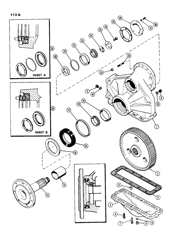 Схема запчастей Case 450 - (113A) - FINAL DRIVE, USED PRIOR TO TRANS. SER. NO. 2626054 (03) - TRANSMISSION