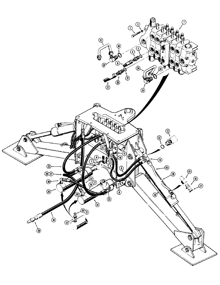 Схема запчастей Case 680CK - (192) - BACKHOE HYDRAULICS, SWING, STABILIZER (84) - BOOMS, DIPPERS & BUCKETS