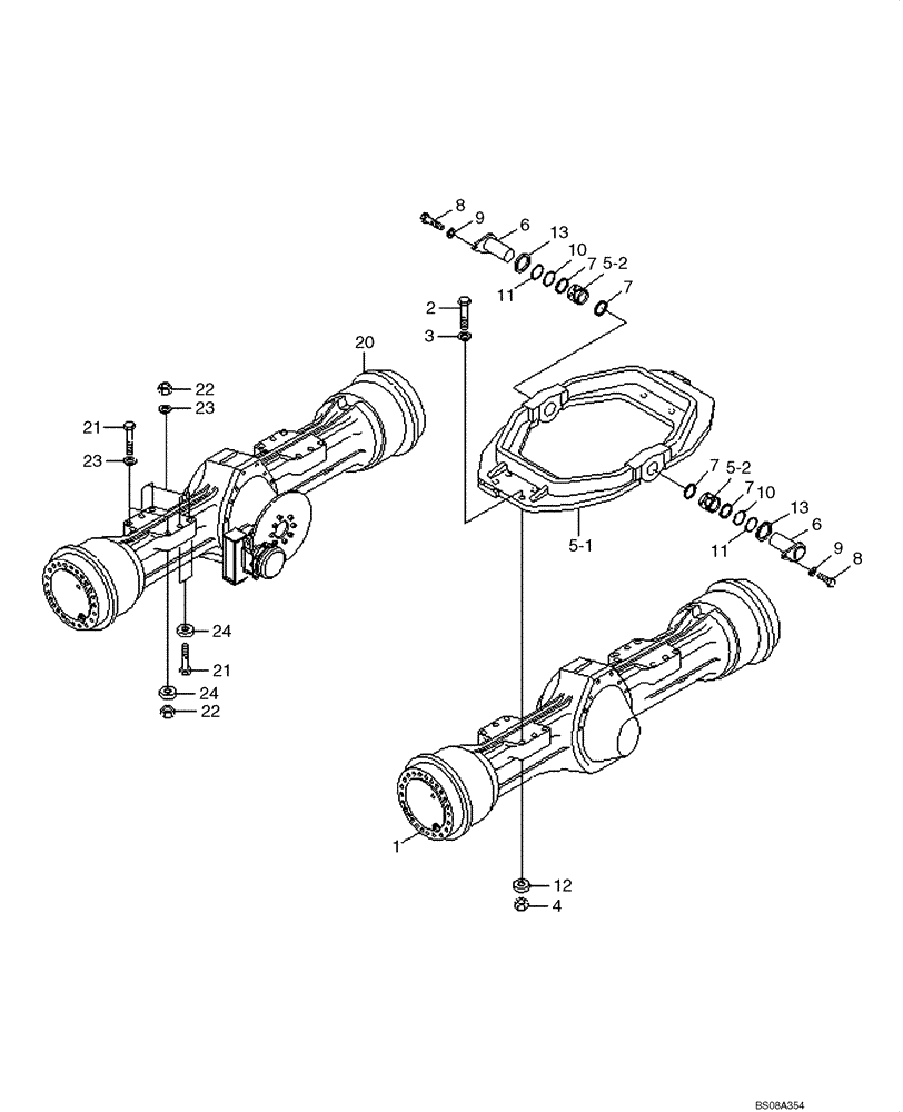 Схема запчастей Case 1221E - (06-26[01]) - AXLE - FRONT / REAR MOUNTING (87700464) (1) (06) - POWER TRAIN