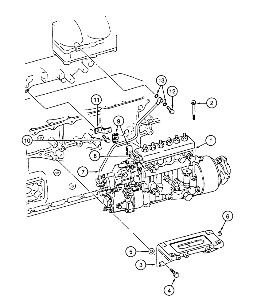 Схема запчастей Case 9050B - (3-12) - FUEL INJECTION PUMP AND MOUNTING, 6D22-T ENGINE (03) - FUEL SYSTEM
