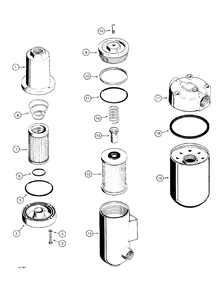 Схема запчастей Case 475 - (140) - OIL FILTERS (35) - HYDRAULIC SYSTEMS