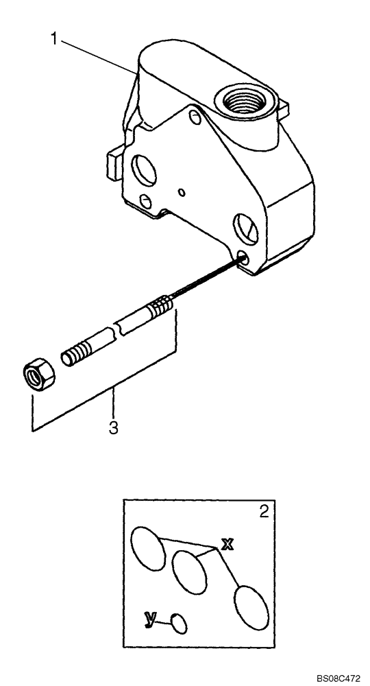 Схема запчастей Case 590SM - (08-50) - VALVE SECTION - OUTLET (WITH PILOT CONTROLS) (590SM+) (08) - HYDRAULICS