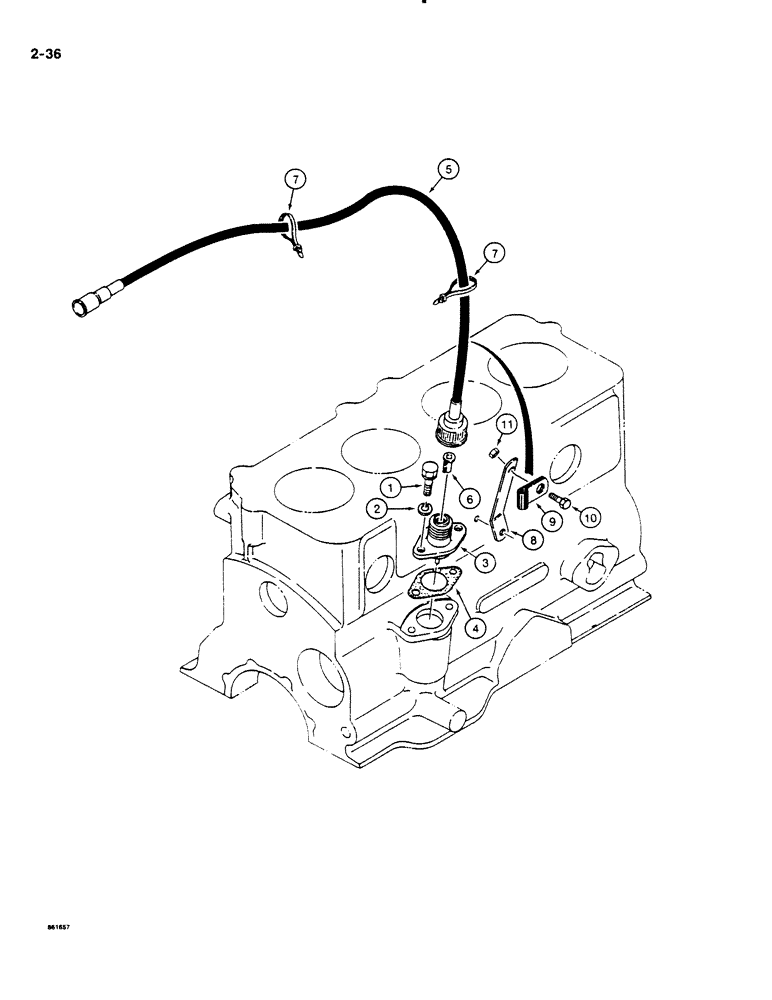 Схема запчастей Case DH4B - (2-36) - TACHOMETER DRIVE (02) - ENGINE