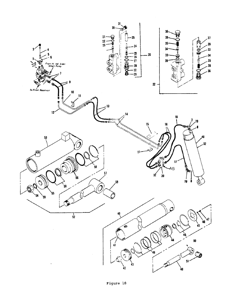 Схема запчастей Case P55 - (38) - BOOM LIFT CIRCUIT, LIFT CYLINDER & DOUBLE LOCKOUT VALVE ASSEMBLIES 