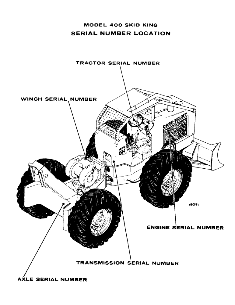 Схема запчастей Case 400 - (002) - SERIAL NUMBER LOCATION (00) - GENERAL
