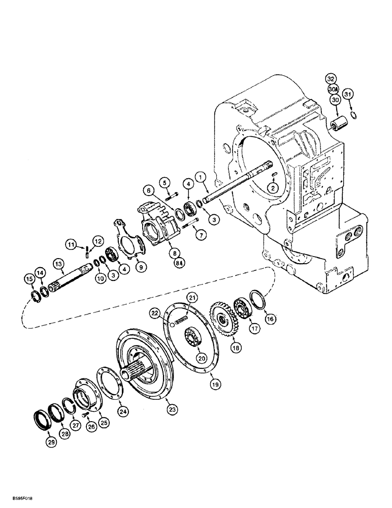 Схема запчастей Case 721B - (6-12) - TRANSMISSION ASSEMBLY, INPUT GEAR, PUMP, AND OUTPUT SHAFT (06) - POWER TRAIN