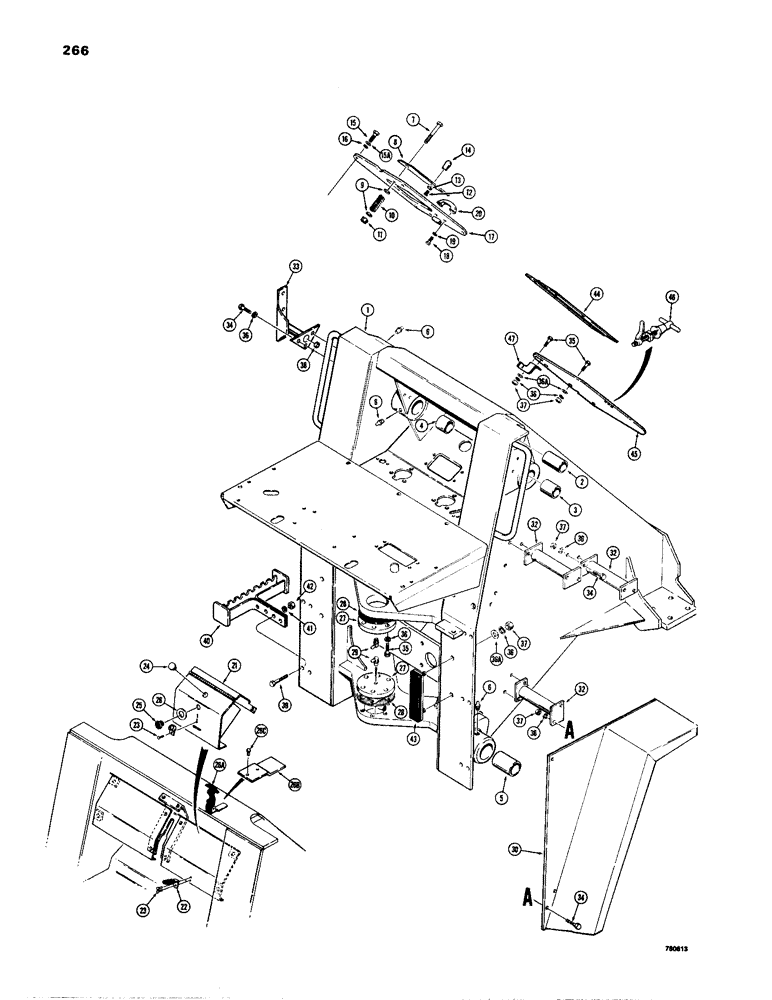 Схема запчастей Case W24B - (266) - FRONT FRAME AND FENDERS (09) - CHASSIS