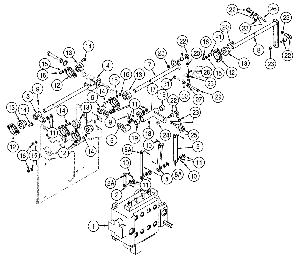 Схема запчастей Case 1150H - (08-18) - CONTROLS - CONTROL VALVE AND LINKAGE (08) - HYDRAULICS