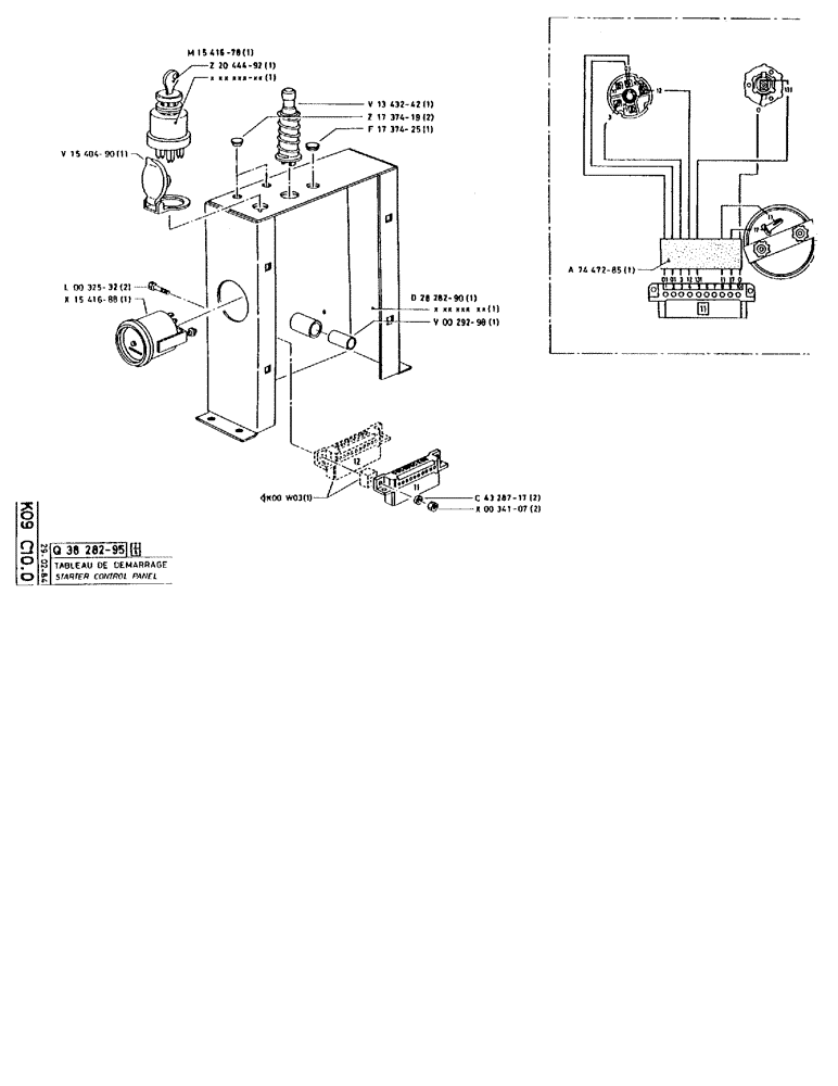 Схема запчастей Case 90BCL - (344) - STARTER CONTROL PANEL (06) - ELECTRICAL SYSTEMS