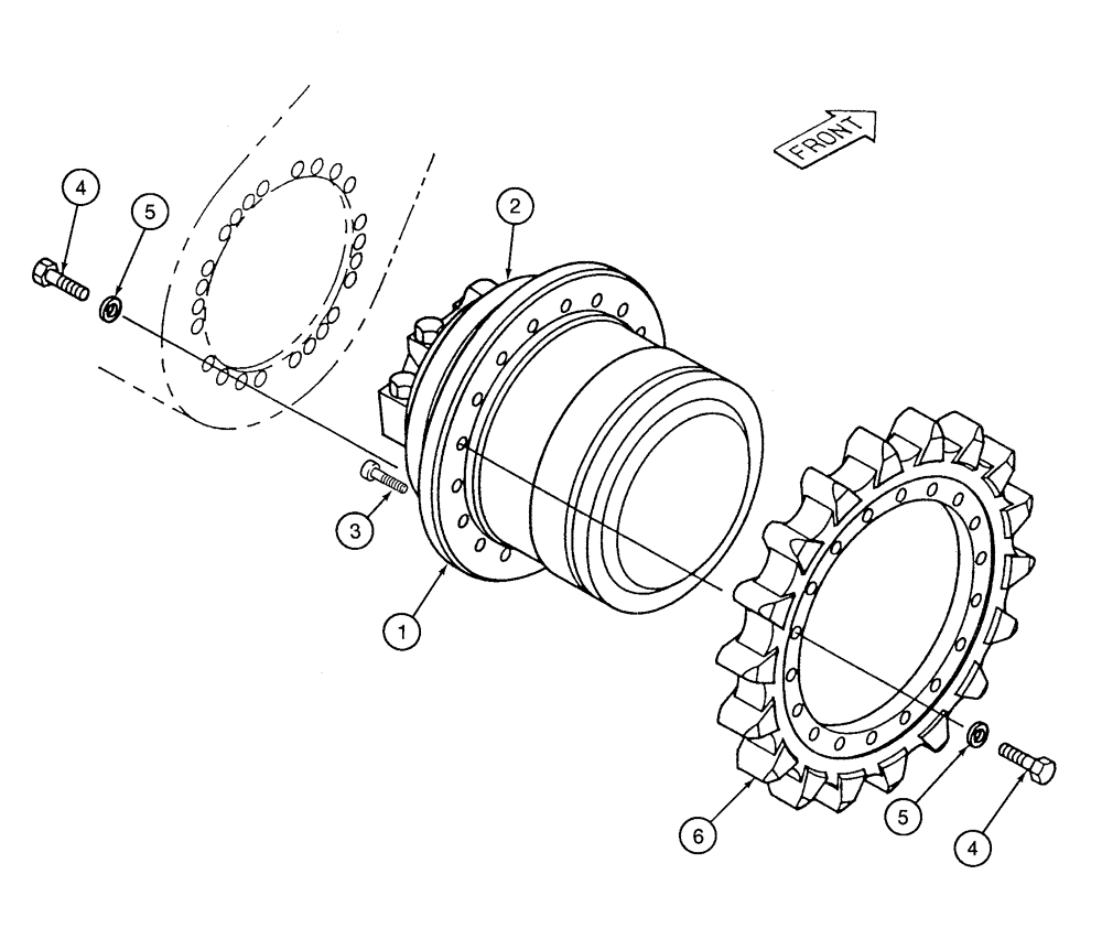 Схема запчастей Case 9020 - (6-02) - FINAL DRIVE TRANSMISSION AND TRACK DRIVE MOTOR (06) - POWER TRAIN
