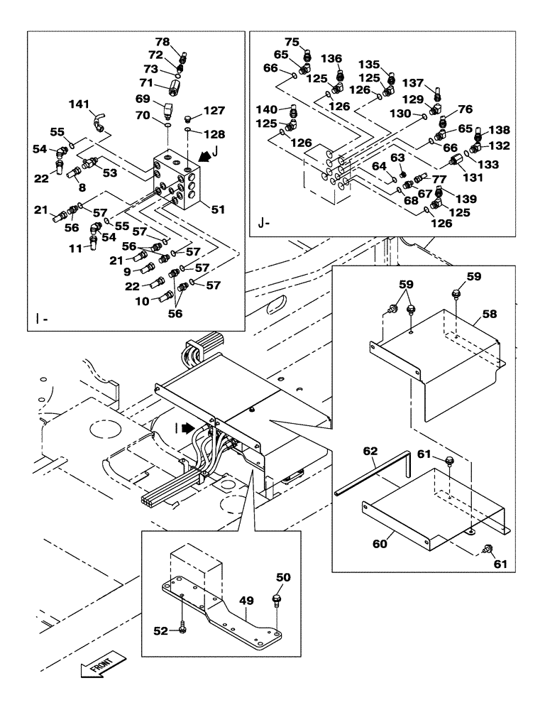 Схема запчастей Case CX300C - (08-034-00[01]) - HYDRAULIC CIRCUIT - HAND CONTROL PILOT - WITHOUT SAFETY VALVE (08) - HYDRAULICS