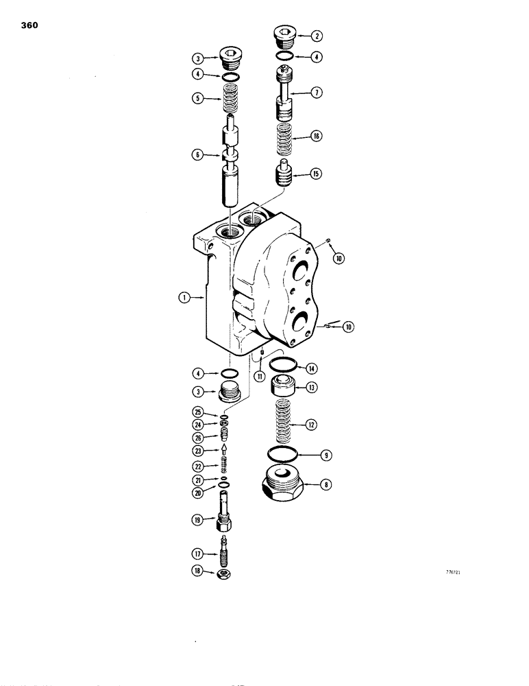 Схема запчастей Case 1150B - (360) - R38637 INLET AND OUTLET SECTION (07) - HYDRAULIC SYSTEM