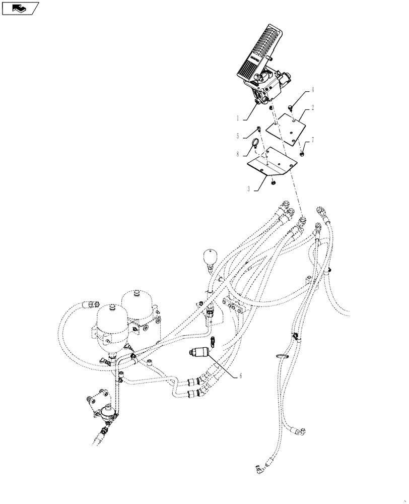 Схема запчастей Case 521F - (33.204.01) - BRAKE VALVE INSTALLATION (33) - BRAKES & CONTROLS