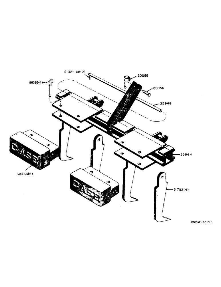 Схема запчастей Case UTILITY - (43) - SCARIFIER, MOUNTS IN EAGLE HITCH ARMS 
