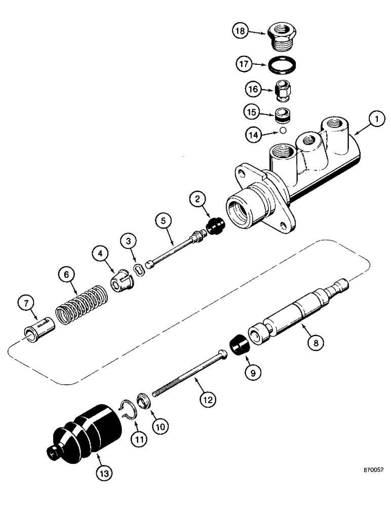 Схема запчастей Case 590 - (7-10) - BRAKE MASTER CYLINDER (07) - BRAKES