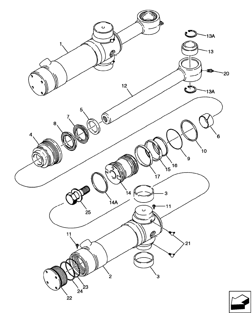 Схема запчастей Case 590SN - (35.739.03) - CYLINDER - BACKHOE SWING (580SN, 580SN WT, 590SN) (35) - HYDRAULIC SYSTEMS