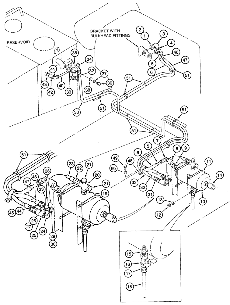 Схема запчастей Case 9050B - (8-020) - RESERVOIR PRESSURIZATION SYSTEM (08) - HYDRAULICS