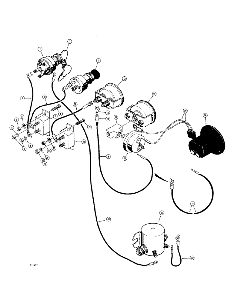 Схема запчастей Case 475 - (094) - INSTRUMENT PANEL WIRING (55) - ELECTRICAL SYSTEMS