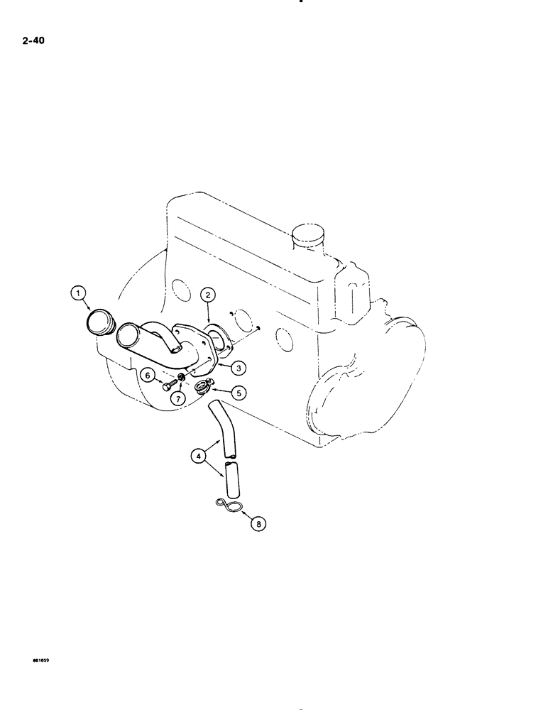 Схема запчастей Case DH4B - (2-40) - ENGINE OIL FILL COMPONENTS (02) - ENGINE