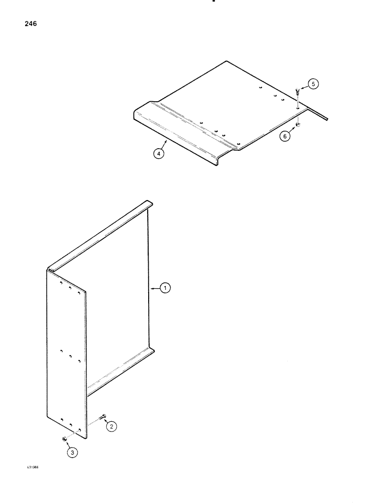Схема запчастей Case P60 - (246) - DIRT GUARD AND DEFLECTOR, OFFSET TRENCHER (89) - TOOLS