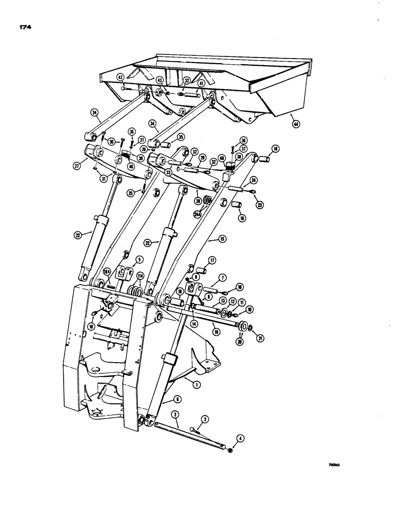 Схема запчастей Case W24 - (174) - LOADER LIFT FRAME AND RELATED PARTS (09) - CHASSIS