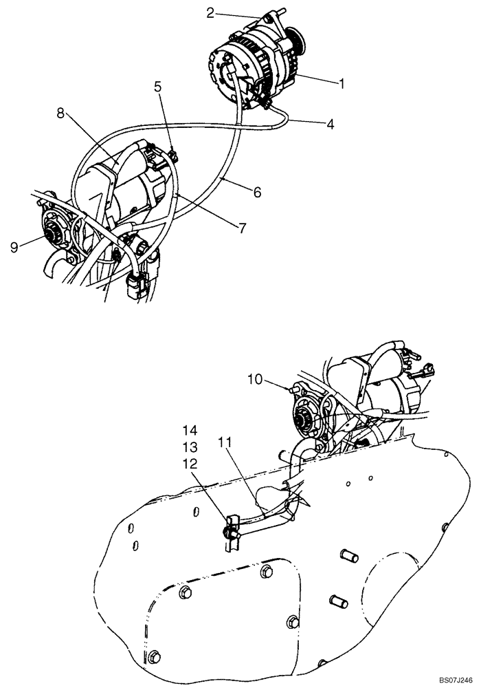 Схема запчастей Case 440CT - (04-01) - STARTER AND ALTERNATOR (04) - ELECTRICAL SYSTEMS
