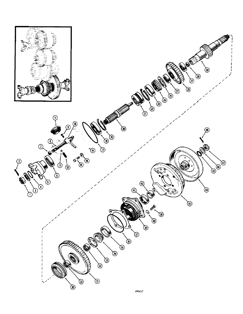 Схема запчастей Case W8C - (162) - TRANSMISSION, TRANSMISSION OUTPUT SHAFT AND REAR AXLE SHIFT-OUT (06) - POWER TRAIN