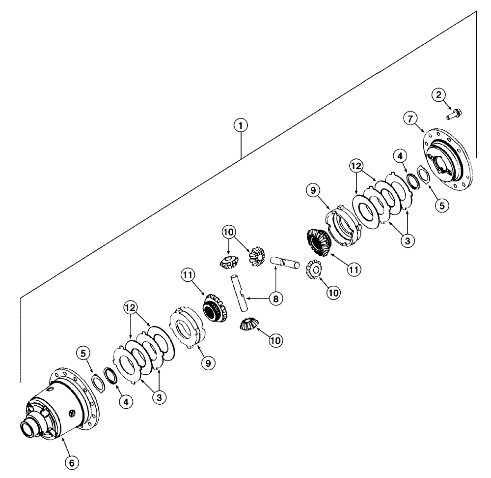 Схема запчастей Case 821C - (06-41) - AXLE, REAR DIFFERENTIAL JEE0123403- (06) - POWER TRAIN