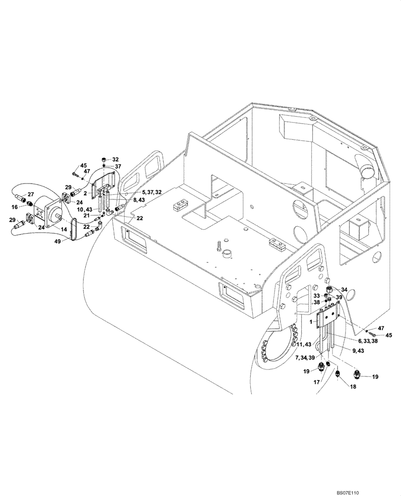 Схема запчастей Case DV204 - (10-305/4[02]) - HYDRAULIC CIRCUIT - FRONT FRAME (GROUP 305/4) (08) - HYDRAULICS