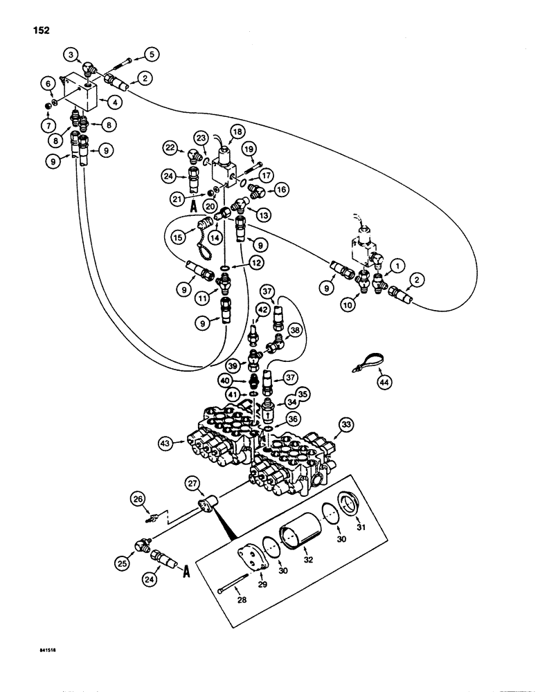 Схема запчастей Case 880D - (152) - FAST HOIST LINES (07) - HYDRAULIC SYSTEM
